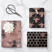 Rose Gold Bee Pattern