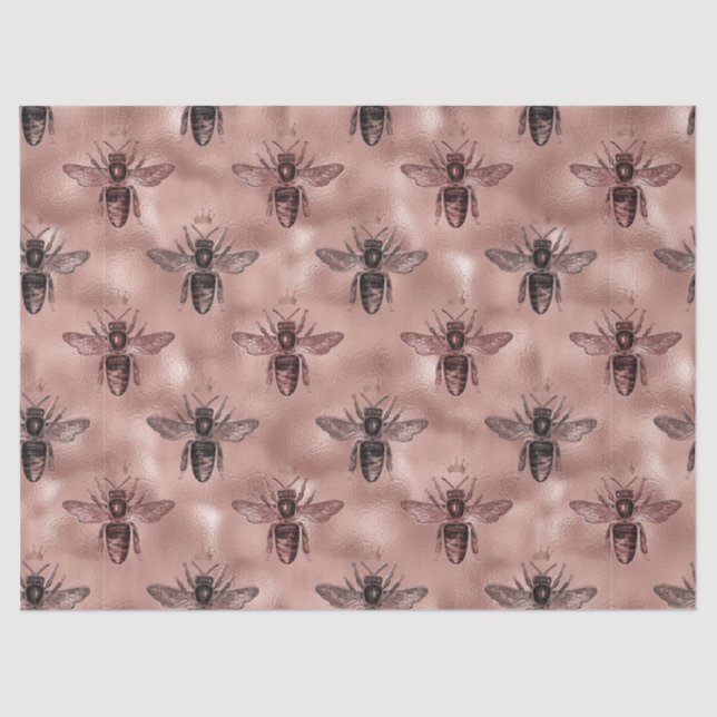 Rose Gold Bee Series Design 9 Tissue Paper (Front)