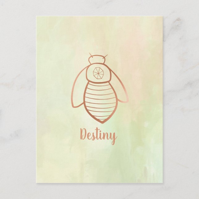 Rose Gold Bee Symbol Postcard (Front)