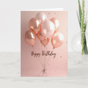 Rose Gold Birthday Balloon Card
