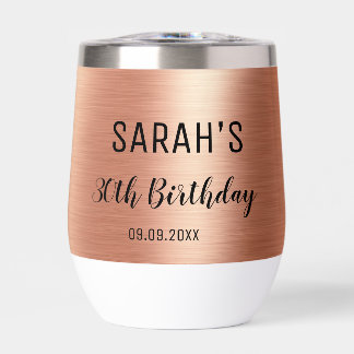 Rose Gold Black 30th Birthday Party Elegant