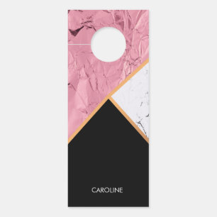 Rose Gold Black and White Marble Pattern Door Hanger