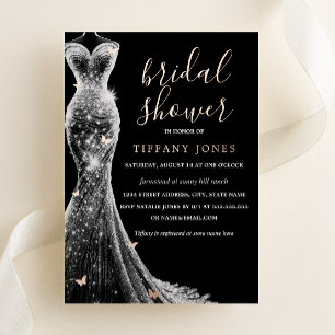 Rose Gold Black Butterfly Dress Bridal Shower