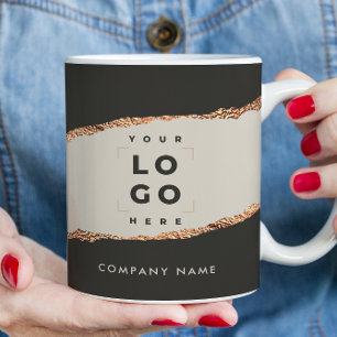 Rose gold black elegant modern girly price coffee mug