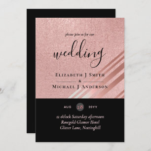 Rose Gold Black Glitter Foil Look WEDDING