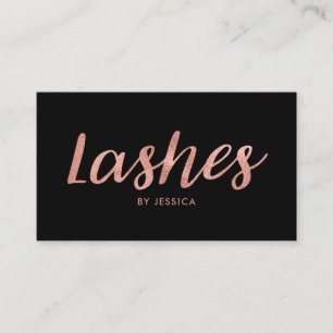 Rose Gold Black Lashes Beauty Salon Cosmetologist Business Card