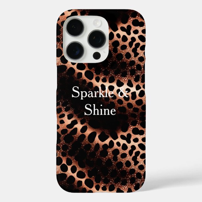 Rose Gold Black Leopard Print Case-Mate iPhone Case (Back)