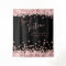 Rose Gold Black Sweet 16 Glitter Confetti Floral