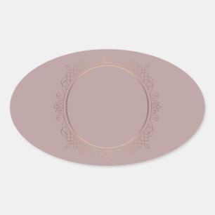 Rose Gold Blank Template Add Your Text Trendy Oval Sticker