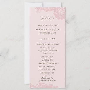 Rose Gold Blooms Wedding Program
