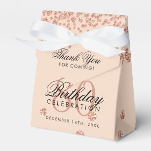 Rose Gold Blush 80th Birthday Thank You Confetti Favour Box