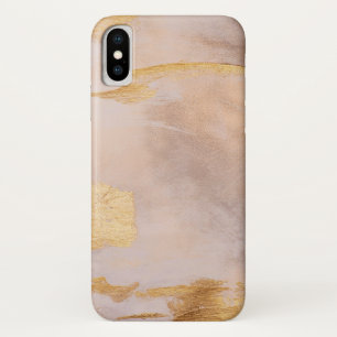 Rose Gold Blush and Gold Texture iPhone X Case