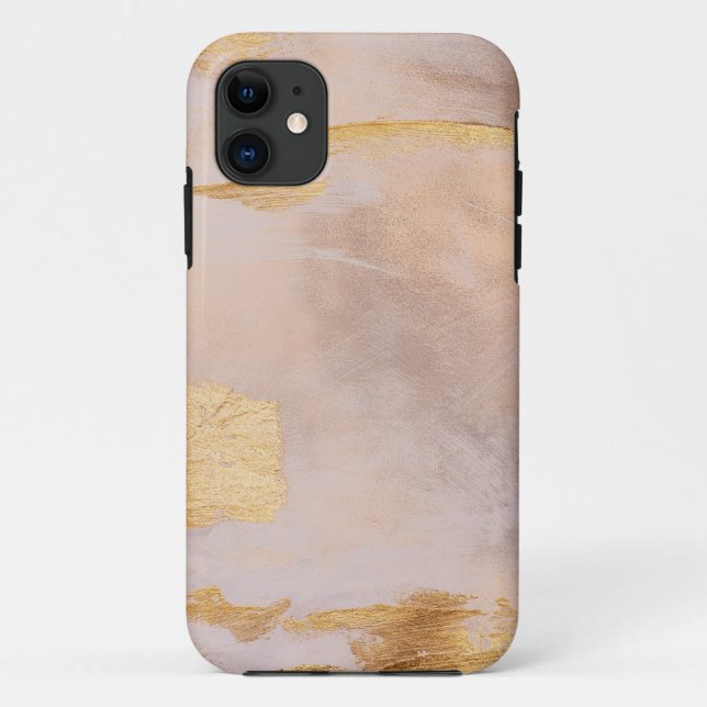 Rose Gold Blush and Gold Texture Case-Mate iPhone Case (Back)