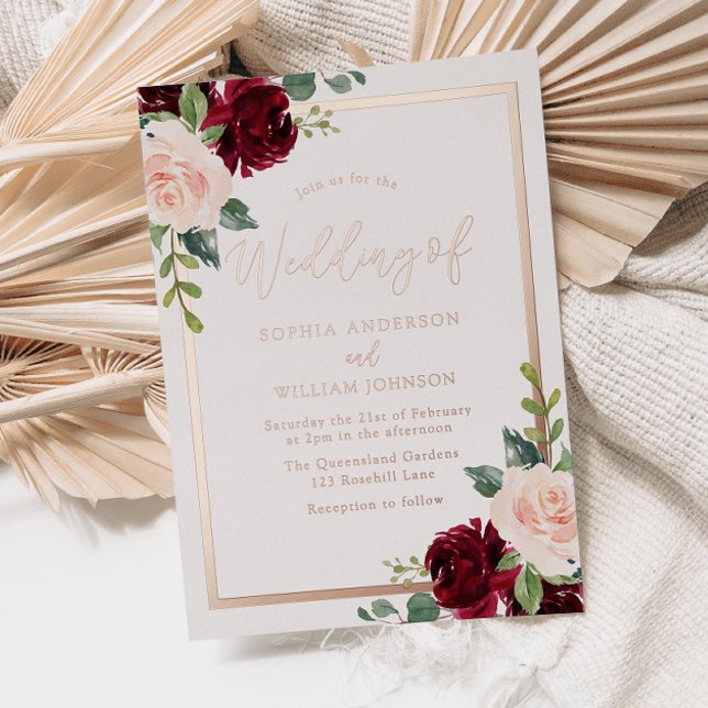 Rose Gold, Blush & Burgundy Floral Wedding (Creator Uploaded)