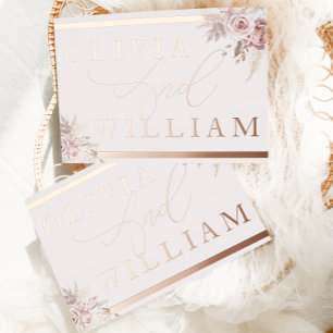 Rose Gold Blush Dusty Rose Pink Floral Wedding