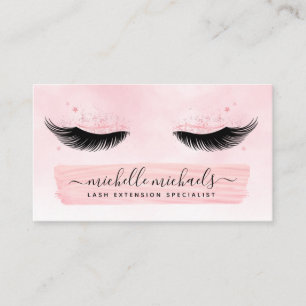 Rose Gold Blush EyeLashes Aftercare Instruction Business Card