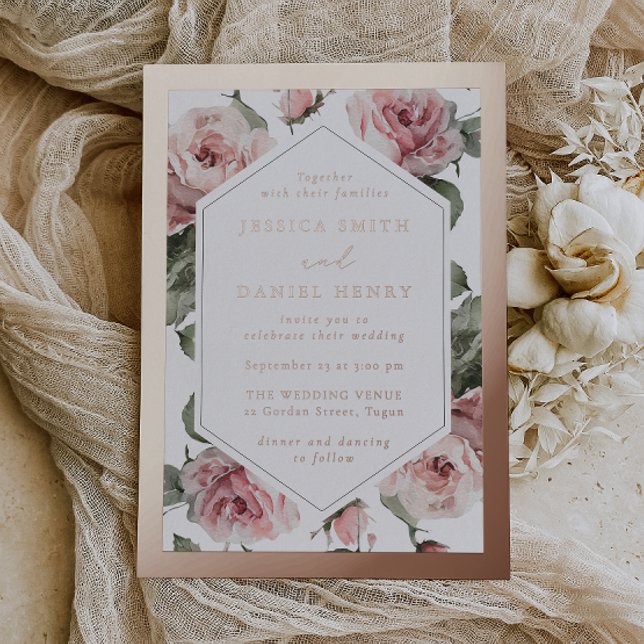Rose Gold Blush Floral Frame Wedding (Creator Uploaded)