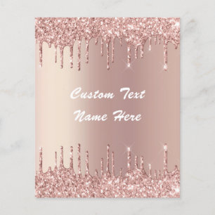 Rose Gold Blush Glitter Custom Text Name Flyer