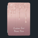 Rose Gold Blush Glitter Custom Text Name Gift iPad Mini Cover<br><div class="desc">iPad Covers with Custom Text Rose Gold Blush Glitter Sparkle Drips Pink Wedding or Party Supplies / Gift - Add Your Unique Text / Name or Remove Text - Make Your Special iPad Cases Gift - Resize and move or remove and add text / elements with Customisation tool. Design by...</div>
