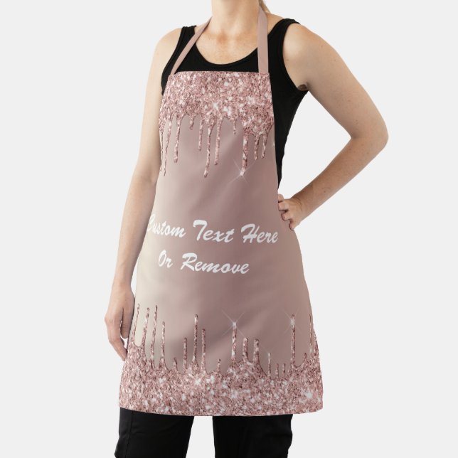 Rose Gold Blush Glitter Custom Text Your Apron (Insitu)