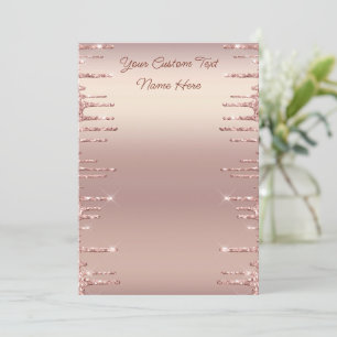 Rose Gold Blush Glitter Drips Your Text Menu