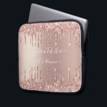 Rose Gold Blush Glitter Laptop Sleeve Custom Text<br><div class="desc">Personalized Custom Text Laptop Sleeves with Rose Gold Blush Glitter Sparkle Drips Modern Laptop Sleeve - Add Your Unique Text / Name or Remove Text - Make Your Special Gift - Resize and move or remove and add text / elements with Customization tool. Choose fonts / size / color !...</div>