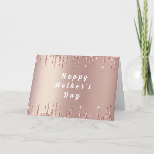 Rose Gold Blush Glitter Mother's Day Card