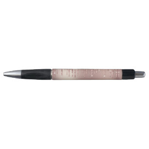 Rose Gold Blush Glitter Pen with Custom Text