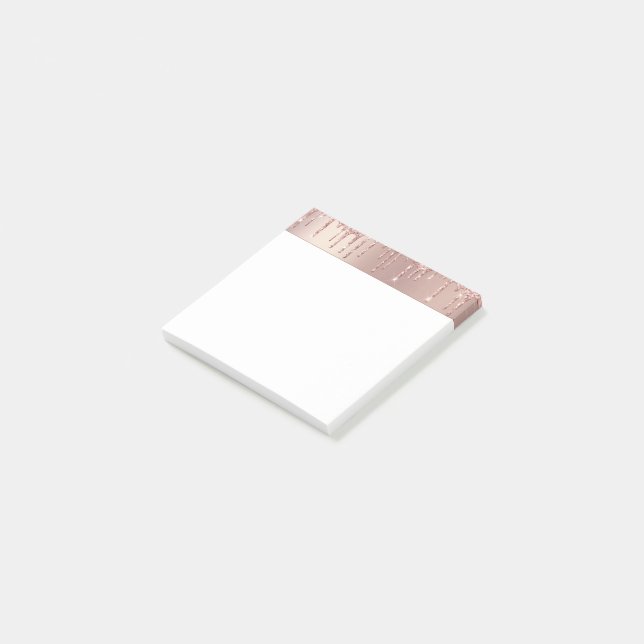 Rose Gold Blush Glitter Post it Notes (Angled)