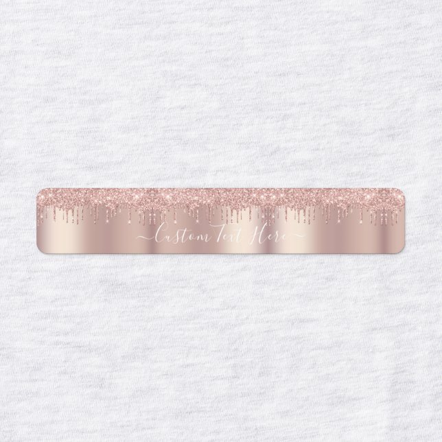 Rose Gold Blush Glitter Sparkle Drips - Add Text (Design 3)