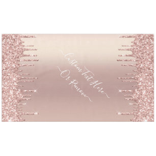 Rose Gold Blush Glitter Sparkle Drips - Add Text Tablecloth