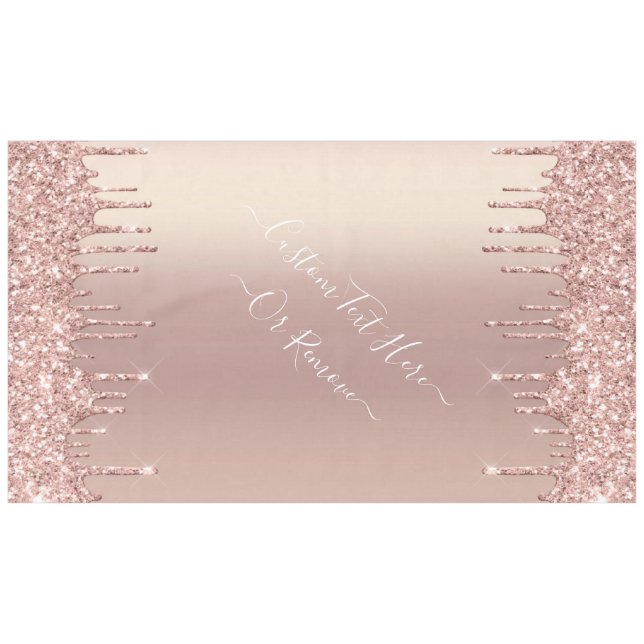 Rose Gold Blush Glitter Sparkle Drips - Add Text Tablecloth (Front (Horizontal))