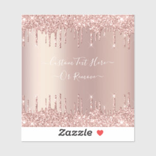 Rose Gold Blush Glitter Sparkle Drips Custom Text 