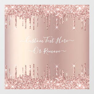 Rose Gold Blush Glitter Sparkle Drips Custom Text