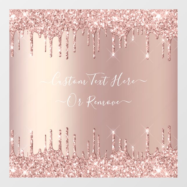 Rose Gold Blush Glitter Sparkle Drips Custom Text  (Sheet)