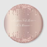 Rose Gold Blush Glitter Sparkle Drips Custom Text  Magnet<br><div class="desc">Rose Gold Blush Glitter Sparkle Drips Custom Text Pink Modern - Add Your Unique Text or Remove Text - Make Your Special Gift - Resize and move or remove and add text / elements with customisation tool. Design by MIGNED. Please see my other projects. You can also transfer this designs...</div>