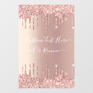Rose Gold Blush Glitter Sparkle Drips - Your Text