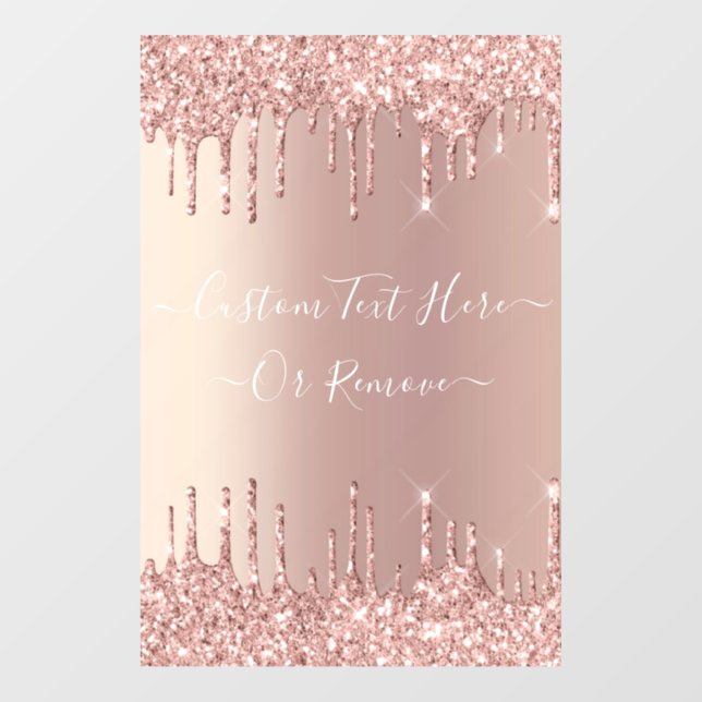 Rose Gold Blush Glitter Sparkle Drips - Your Text (Sheet)