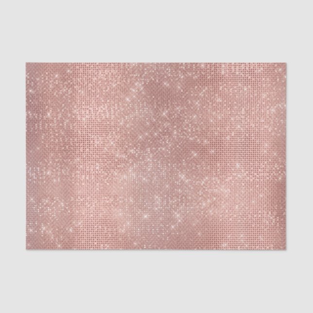 Rose Gold Blush Metallic Powder Glitter Spark Lux Tissue Paper (Front)
