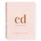 Rose gold blush monogram initials elegant 