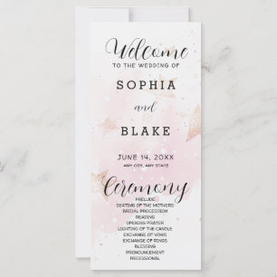 Rose Gold, Blush & Off White Stars Wedding Program
