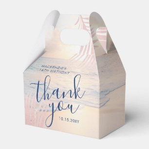 Rose Gold Blush Pink Beach Birthday Elegant Gable Favour Box