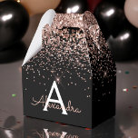 Rose Gold Blush Pink Black Glitter Monogram Favour Box<br><div class="desc">Rose Gold - Blush Pink and Black Faux Glitter and Sparkle Elegant Gift Box. This Gift Box can be customised to include your initial and first name and makes a great birthday,  wedding,  bachelorette party,  bridal shower or baby shower gift box. Please contact the designer for customised matching items.</div>
