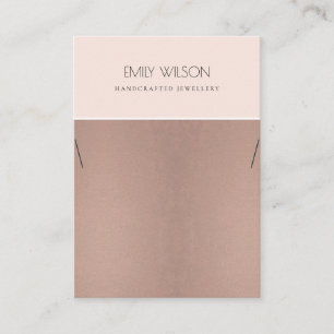 ROSE GOLD BLUSH PINK COPPER NECKLACE DISPLAY BUSINESS CARD