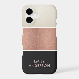 ROSE GOLD BLUSH PINK COPPER SILVER BLACK STRIPS