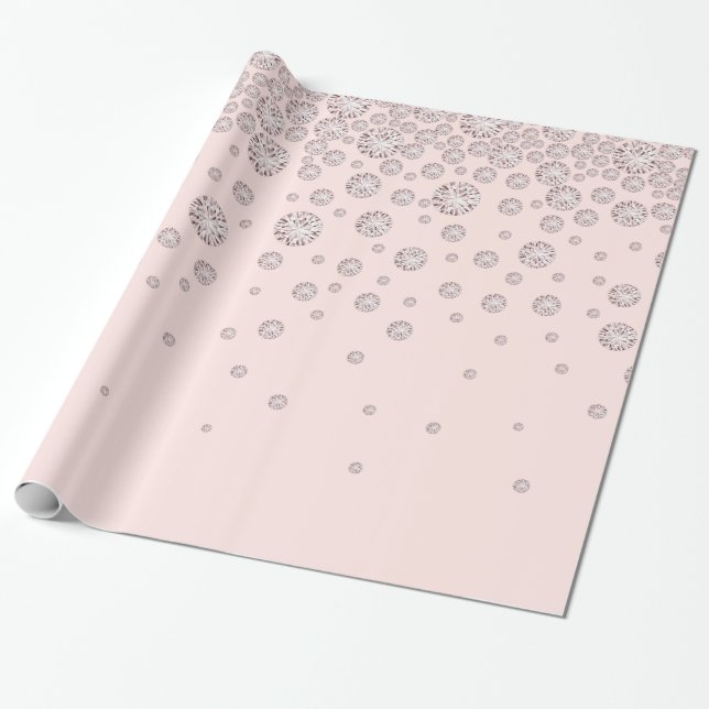 Rose gold blush pink diamonds  wrapping paper (Unrolled)