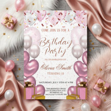 Rose Gold & Blush Pink Elegant Birthday Party