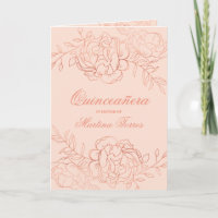Rose Gold & Blush Pink Fine Art Floral Quinceanera