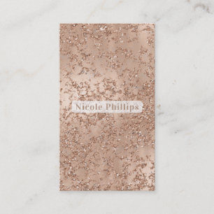 Rose Gold Blush Pink Glam Sparkle Crackle Chic Business Card