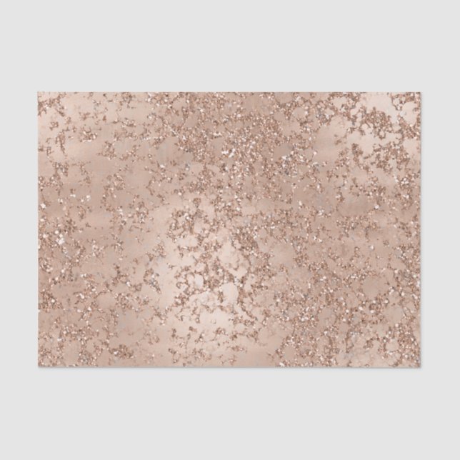 Rose Gold Blush Pink Glam Sparkle Crackle Chic Tissue Paper (Front)